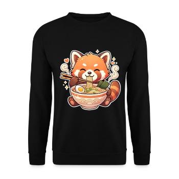 Kawaii Panda Ramen - Sweat-shirt Unisexe - noir - Devant - Alina (178cm) & Michal (187cm)