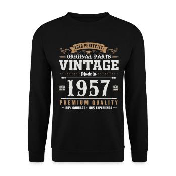 70 Years 1957 Vintage Birthday Gift - Unisex Sweatshirt - black - Front - Alina (178cm) & Michal (187cm)
