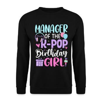 Manager de The K-Pop Birthday Girl - Sweat-shirt Unisexe - noir - Devant - Alina (178cm) & Michal (187cm)