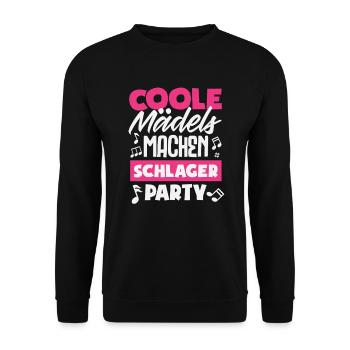 Coole Mädels Machen Schlager Party Festival Musik - Unisex Pullover - Schwarz - Vorne - Alina (178cm) & Michal (187cm)