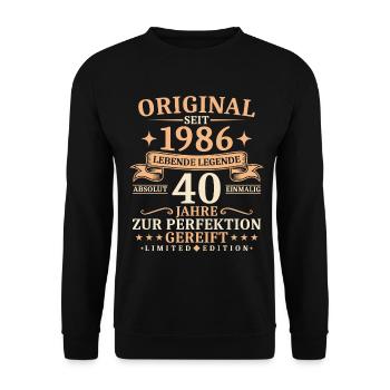 Geburtstag 40 Jahre Lebende Legende 1986 Jahrgang - Unisex Pullover - Schwarz - Vorne - Alina (178cm) & Michal (187cm)
