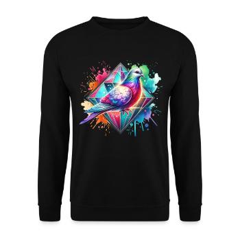 Motif de colombe diamantée - Sweat-shirt Unisexe - noir - Devant - Alina (178cm) & Michal (187cm)