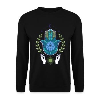 Spirituality Sacred Geometry Zen Faith - Unisex Sweatshirt - black - Front - Alina (178cm) & Michal (187cm)