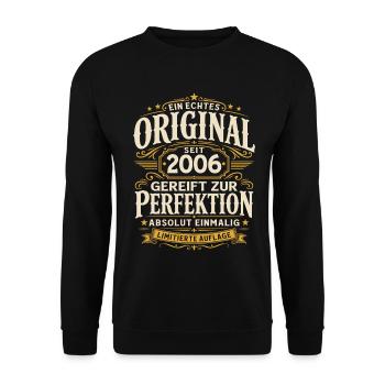 20. Geburtstag Geschenk Mann Original Vintage 2006 - Unisex Pullover - Schwarz - Vorne - Alina (178cm) & Michal (187cm)