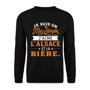 Alsace bière Cadeau humour personnalisé - Sweat-shirt Unisexe - noir - Devant - Alina (178cm) & Michal (187cm)