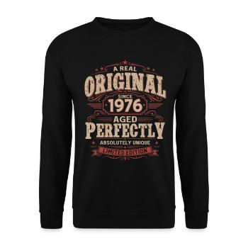 50e anniversaire Gift Man Vintage original 1976 - Sweat-shirt Unisexe - noir - Devant - Alina (178cm) & Michal (187cm)