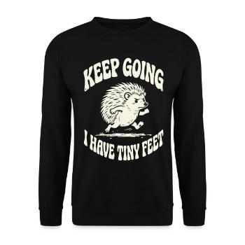 Keep Going Tiny Feet Motivation - Unisex Sweatshirt - black - Front - Alina (178cm) & Michal (187cm)