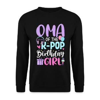 Oma de la fille d’anniversaire K-Pop - Sweat-shirt Unisexe - noir - Devant - Alina (178cm) & Michal (187cm)
