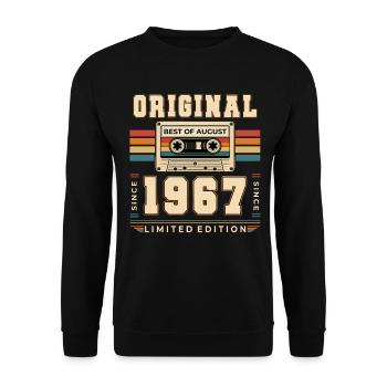 Cadeau d’anniversaire pour le 59e anniversaire Août 1967 - Sweat-shirt Unisexe - noir - Devant - Alina (178cm) & Michal (187cm)