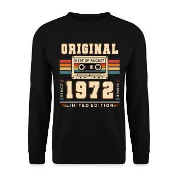 Cadeau du 54e anniversaire Août 1972 - Sweat-shirt Unisexe - noir - Devant - Alina (178cm) & Michal (187cm)