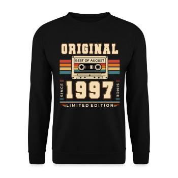 Cadeau d’anniversaire du 29e anniversaire Août 1997 - Sweat-shirt Unisexe - noir - Devant - Alina (178cm) & Michal (187cm)