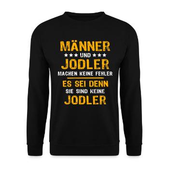 Jodler Jodeln - Unisex Pullover - Schwarz - Vorne - Alina (178cm) & Michal (187cm)