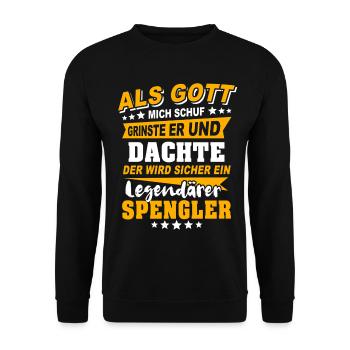 Spengler Sprüche - Unisex Pullover - Schwarz - Vorne - Alina (178cm) & Michal (187cm)