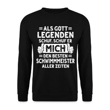 Schwimmmeister - Unisex Pullover - Schwarz - Vorne - Alina (178cm) & Michal (187cm)
