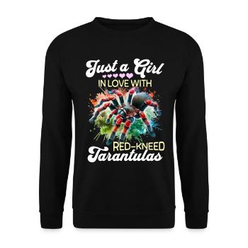 Mädchen Rotknie Vogelspinne - Unisex Pullover - Schwarz - Vorne - Alina (178cm) & Michal (187cm)