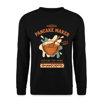 Petite Grand-mère Douce et Douce Machine à Pancakes pour le petit-déjeuner - Sweat-shirt Unisexe - noir - Devant - Alina (178cm) & Michal (187cm)