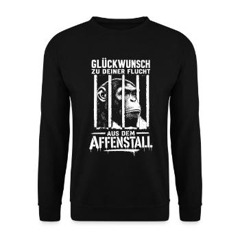 Schade das du gehst wir vermissen dich Jobwechsel - Unisex Pullover - Schwarz - Vorne - Alina (178cm) & Michal (187cm)