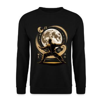 Tai Chi Zen Meditation – Chi Qigong Training - Unisex Pullover - Schwarz - Vorne - Alina (178cm) & Michal (187cm)
