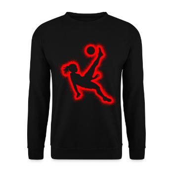 Footballer Soccer Player Ladies Girls Soccer - Unisex Sweatshirt - black - Front - Alina (178cm) & Michal (187cm)