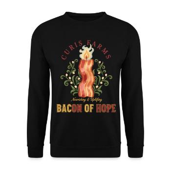 Frühstück Speck der Hoffnung Lustiger Brunch Kaffee Essen - Unisex Pullover - Schwarz - Vorne - Alina (178cm) & Michal (187cm)