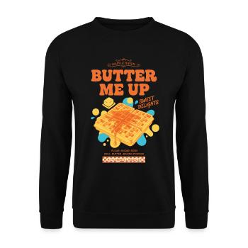 Breakfast Butter Me Up Funny Brunch Coffee Bacon - Unisex Sweatshirt - black - Front - Alina (178cm) & Michal (187cm)