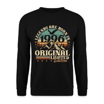 Legenden 1996 Vintage Geschenk zum 30. Geburtstag - Unisex Pullover - Schwarz - Vorne - Alina (178cm) & Michal (187cm)