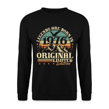 Legends 1976 Vintage 50th Birthday Gift - Unisex Sweatshirt - black - Front - Alina (178cm) & Michal (187cm)