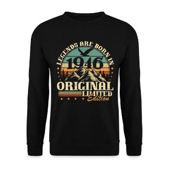 Legends 1946 Vintage 80th Birthday Gift - Unisex Sweatshirt - black - Front - Alina (178cm) & Michal (187cm)