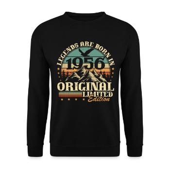 Legends 1956 Vintage 70th Birthday Gift - Unisex Sweatshirt - black - Front - Alina (178cm) & Michal (187cm)