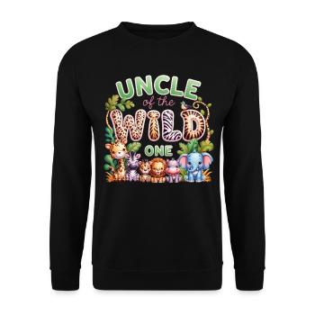 Onkel des Wilden - Unisex Pullover - Schwarz - Vorne - Alina (178cm) & Michal (187cm)