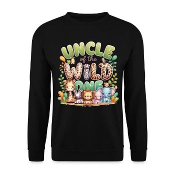 Uncle of the Wild Pack - Wildlife - Unisex Sweatshirt - black - Front - Alina (178cm) & Michal (187cm)