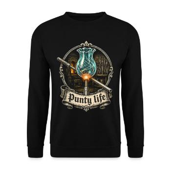 Vie de Souffleur de Verre Punty - Sweat-shirt Unisexe - noir - Devant - Alina (178cm) & Michal (187cm)
