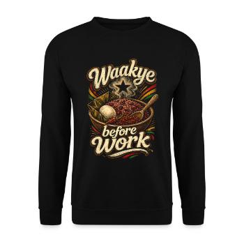 Ghana Ghanesisch Waakye avant le travail - Sweat-shirt Unisexe - noir - Devant - Alina (178cm) & Michal (187cm)