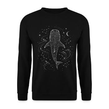 Whale Shark Galaxy Constellation Astro - Unisex Sweatshirt - black - Front - Alina (178cm) & Michal (187cm)