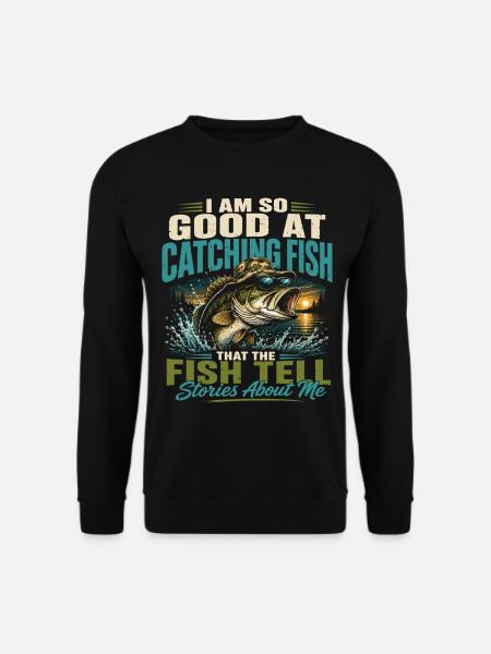 Legendary Fisherman Humor Retro Vintage Fish - Unisex Sweatshirt - black