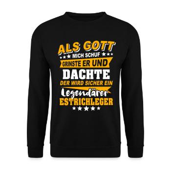 Estrichleger Sprüche - Unisex Pullover - Schwarz - Vorne - Alina (178cm) & Michal (187cm)