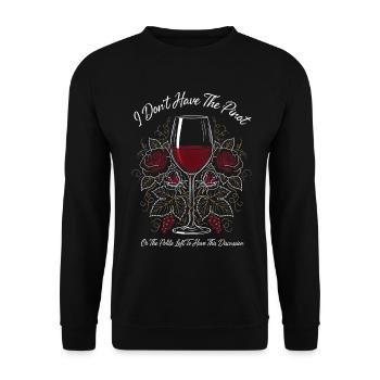 Weinglas-Bloom-Design - Unisex Pullover - Schwarz - Vorne - Alina (178cm) & Michal (187cm)