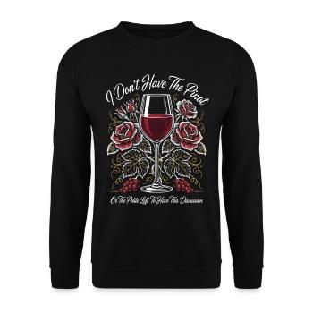 Wine Glass Rosy Bloom Elegance - Unisex Sweatshirt - black - Front - Alina (178cm) & Michal (187cm)