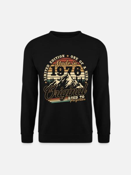 1976 Jahrgang Vintage Geburtstag Geschenk Retro - Unisex Pullover - Schwarz