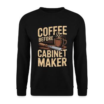 Cabinet Maker Coffee Cabinet Expert Coffee Lover - Unisex Sweatshirt - black - Front - Alina (178cm) & Michal (187cm)