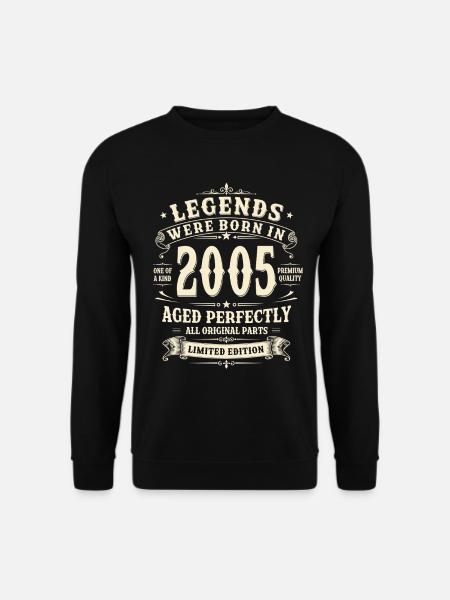 21. Geburtstag Geschenk 2005 Mann Vintage Retro - Unisex Pullover - Schwarz