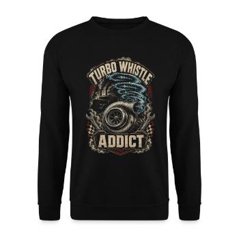 Sifflet turbo de charbon roulant - Sweat-shirt Unisexe - noir - Devant - Alina (178cm) & Michal (187cm)