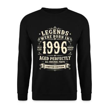 30th Birthday Gift 1996 Man Vintage Retro - Unisex Sweatshirt - black - Front - Alina (178cm) & Michal (187cm)