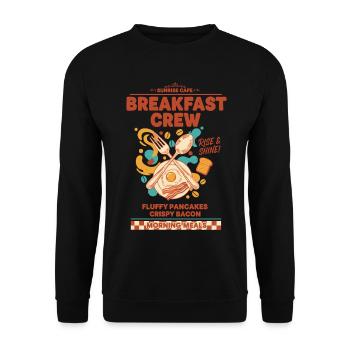 Équipe du petit-déjeuner, brunch drôle, café, pancakes, nourriture - Sweat-shirt Unisexe - noir - Devant - Alina (178cm) & Michal (187cm)