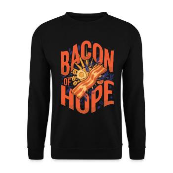 Frühstück Speck der Hoffnung Lustiger Brunch Kaffee Essen - Unisex Pullover - Schwarz - Vorne - Alina (178cm) & Michal (187cm)