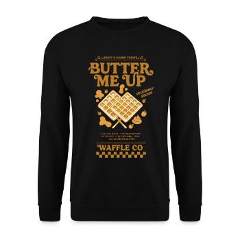 Petit-déjeuner me beurre Brunch Café pancake drôle - Sweat-shirt Unisexe - noir - Devant - Alina (178cm) & Michal (187cm)