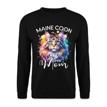 Maman Maine Coon - Sweat-shirt Unisexe - noir - Devant - Alina (178cm) & Michal (187cm)