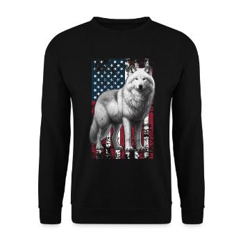 Arctic Wolf US Polarwolf - Sweat-shirt Unisexe - noir - Devant - Alina (178cm) & Michal (187cm)