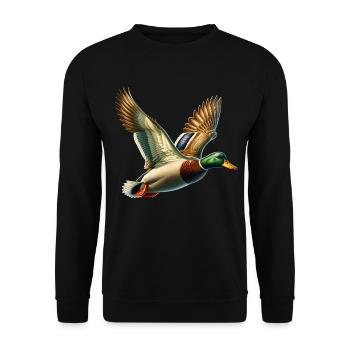 Canard colvert stockente - Sweat-shirt Unisexe - noir - Devant - Alina (178cm) & Michal (187cm)