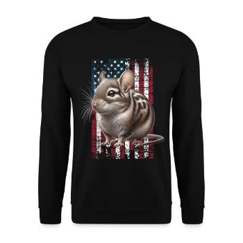 Degu US Degu - Unisex Sweatshirt - black - Front - Alina (178cm) & Michal (187cm)